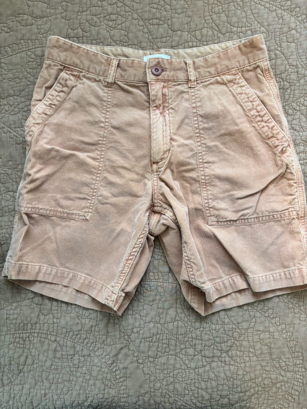 Men's Casual Corduroy Shorts in Orange Tan